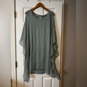 Soft Surroundings Icon Morlaix Silk Dress - NWT Gray Mist (XS)